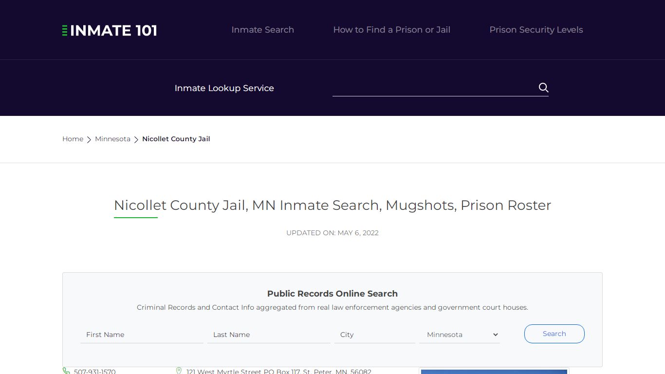 Nicollet County Jail, MN Inmate Search, Mugshots, Prison ...